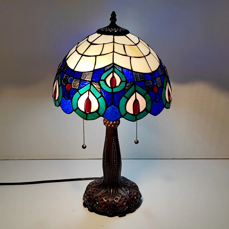 Abajur Tiffany Pavão Imperial 56cm