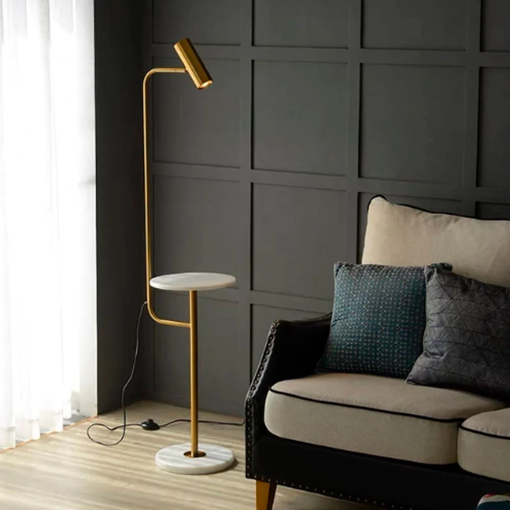 Luminária de Chão Piave Mármore 170cm em ambiente decorado