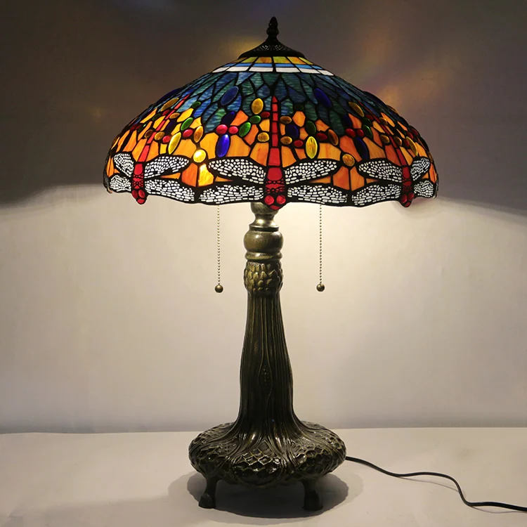 Abajur Tiffany Libélula Vermelha 65cm