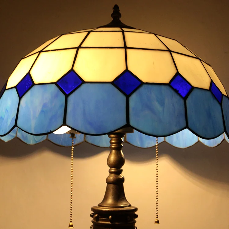 Abajur Tiffany Ondas Mediterrâneas 65cm