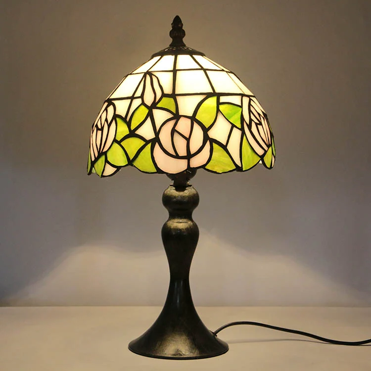 Abajur Tiffany Rosa Eterna 38cm