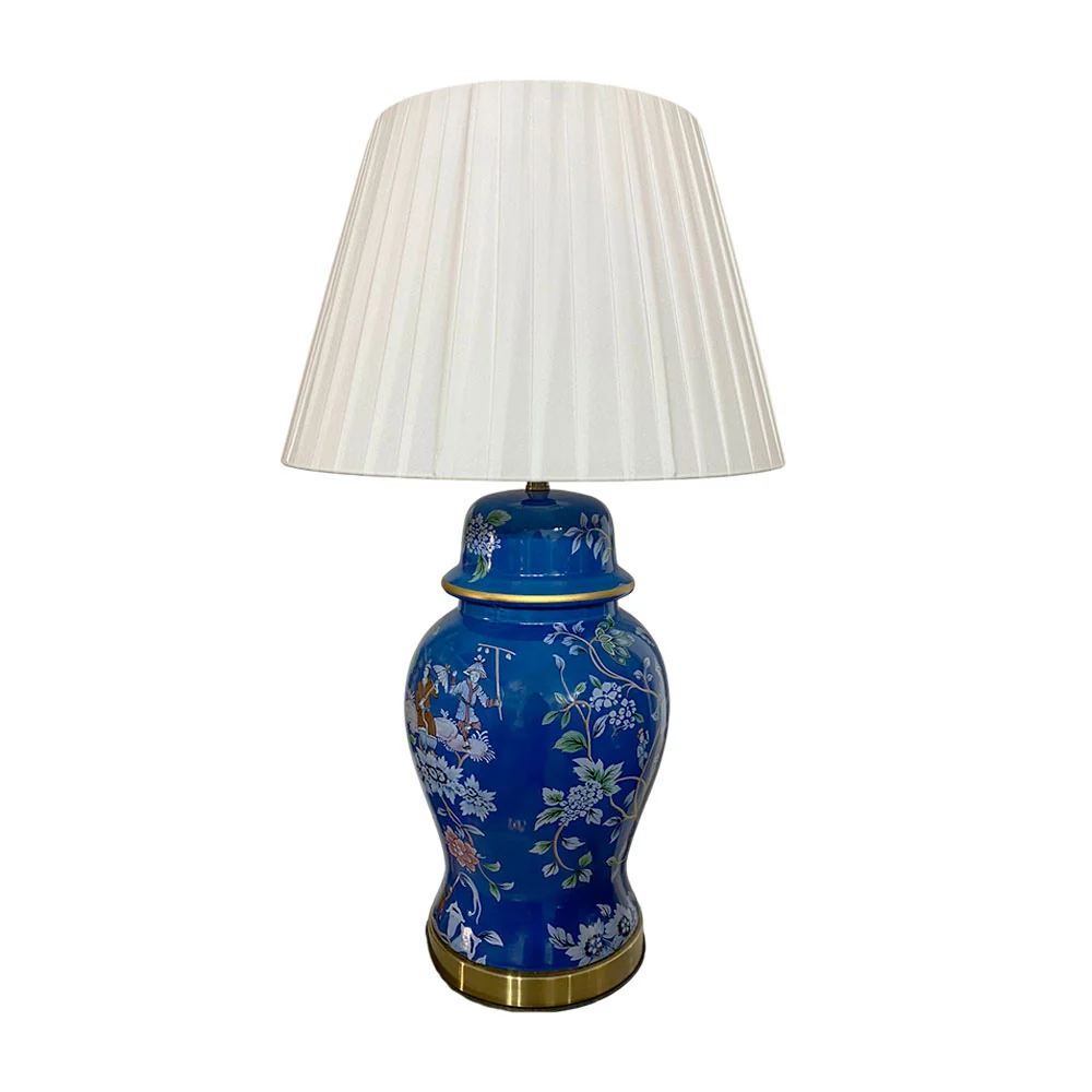 Abajur Clássico Jardim Azul 67cm