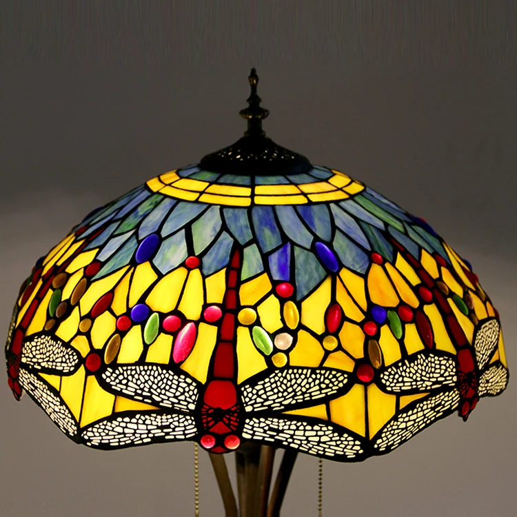 Luminária de Chão Tiffany Libélula Rubra 160cm
