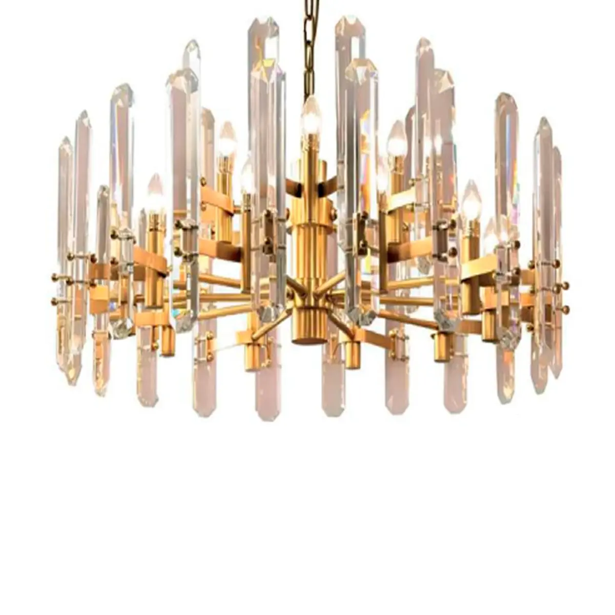 Lustre Aurora Real Cristal Dourado
