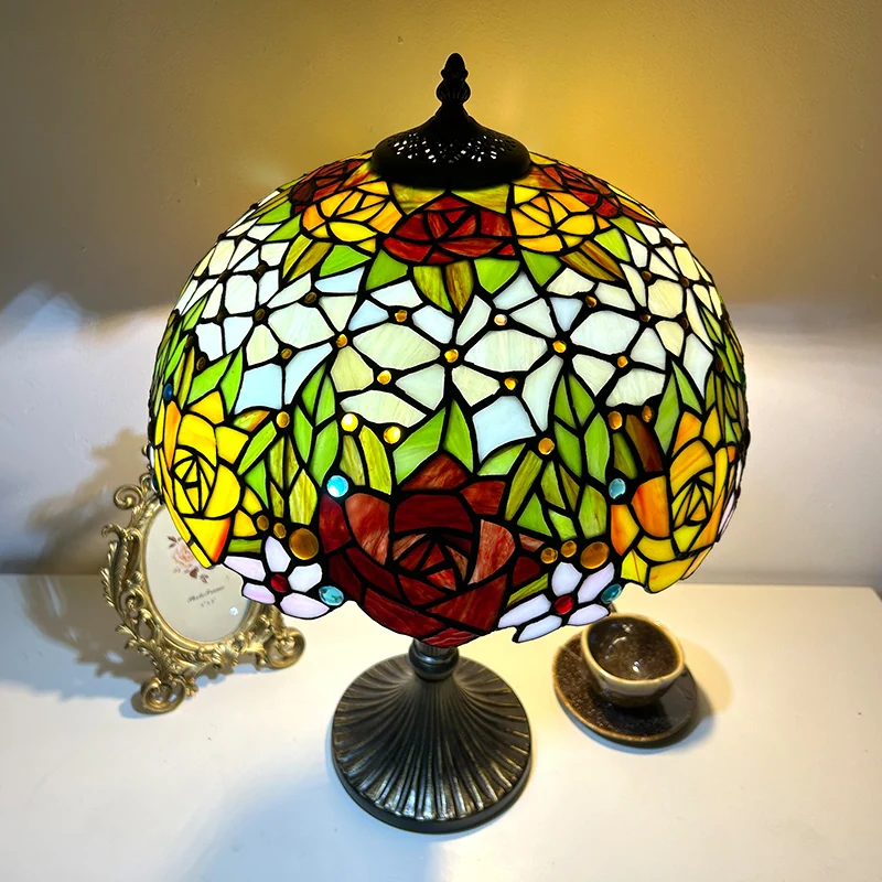 Abajur Tiffany Romance de Rosas 60cm
