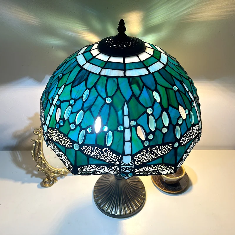 Abajur Tiffany Libélula Safira 60cm
