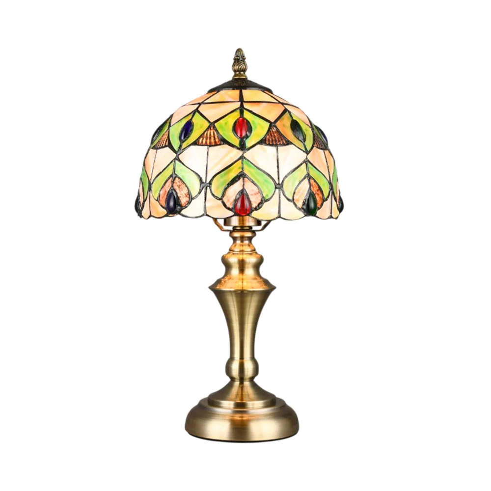 Abajur Tiffany Bordeaux Vitral 38cm