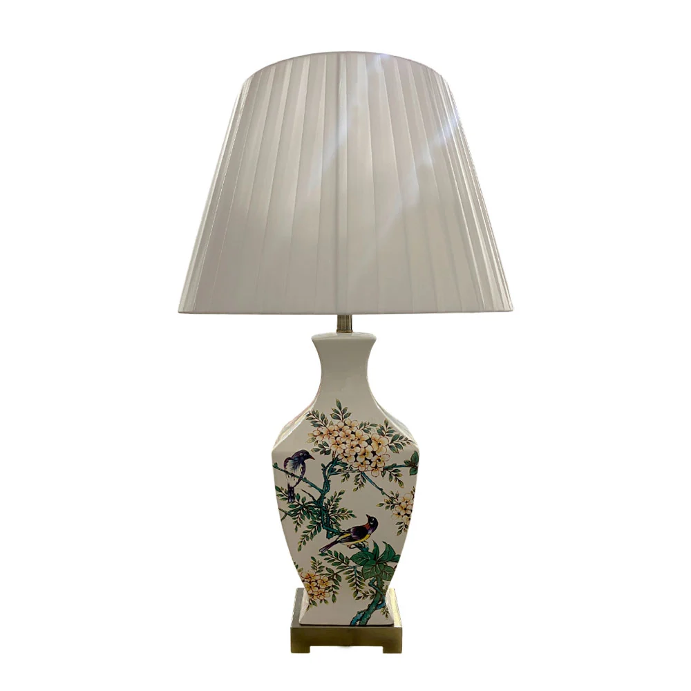 Abajur Clássico Jardim Branco 71cm