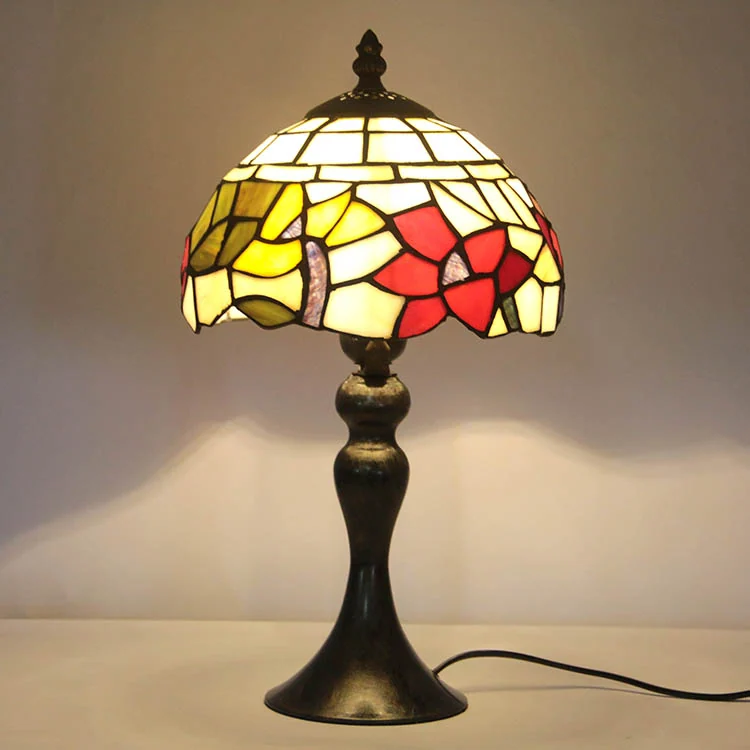 Abajur Tiffany Flor Carmesim 38cm