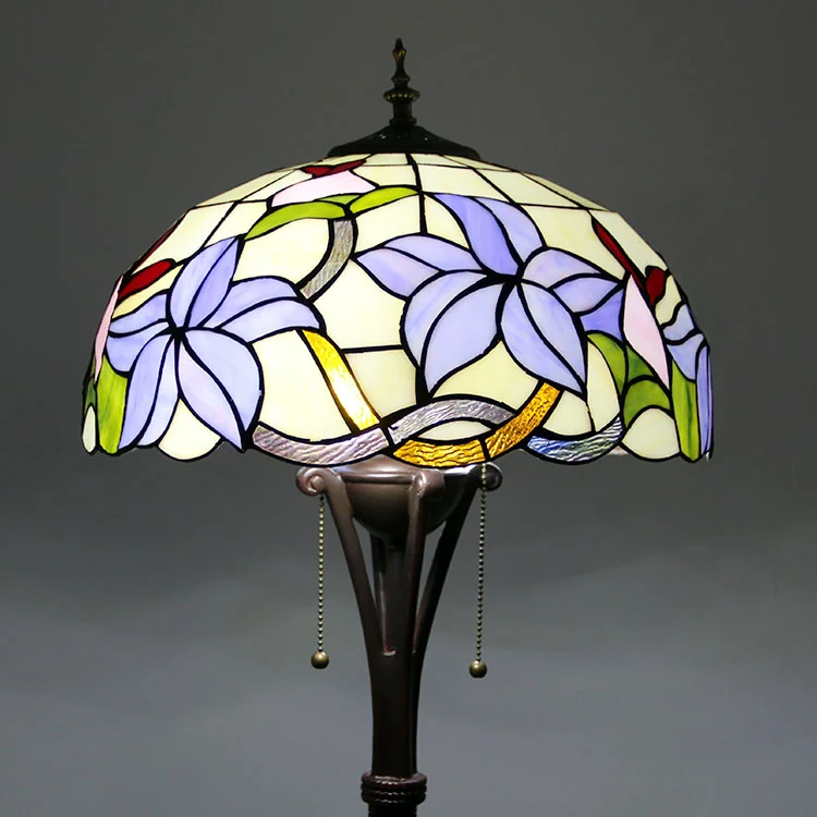 Abajur Tiffany Flor Violeta 160cm
