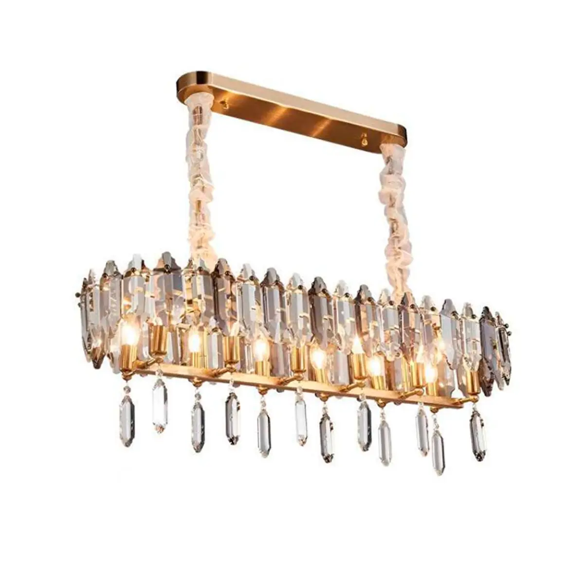 Lustre Linear Meca Cristal Suspenso