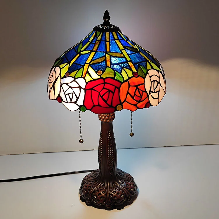 Abajur Tiffany Flor Carmesim 56cm