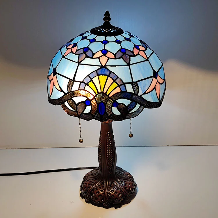 Abajur Tiffany Barroco Azul 56cm