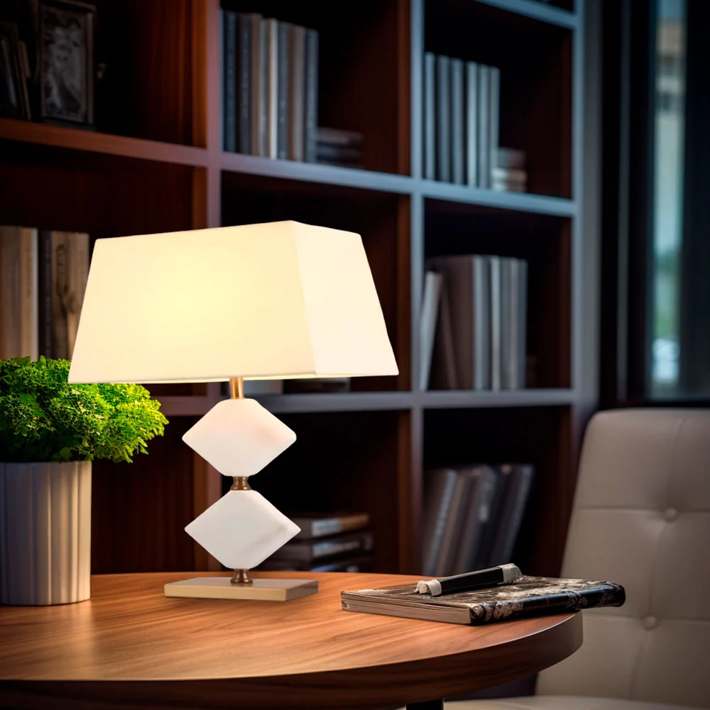 Abajur Derco em Mármore 62cm em ambiente decorado