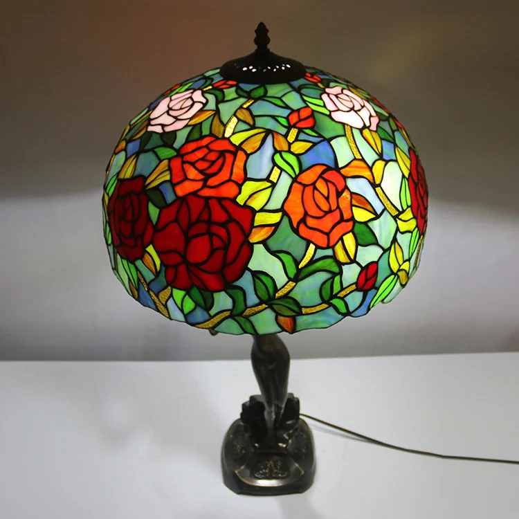Abajur Tiffany Rosa Clássica 72cm