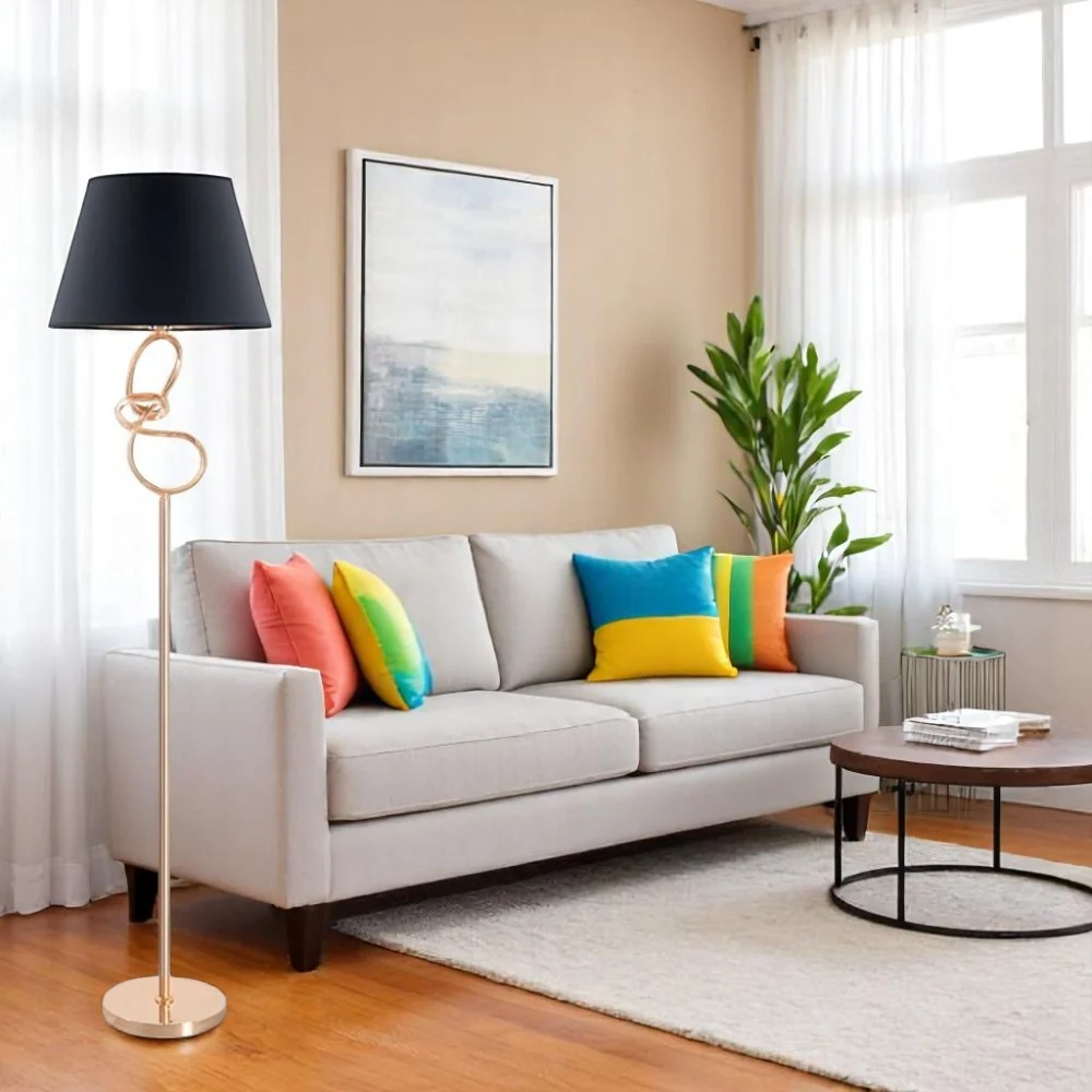 Luminária de Chão Pollox em Metal 160cm em ambiente decorado