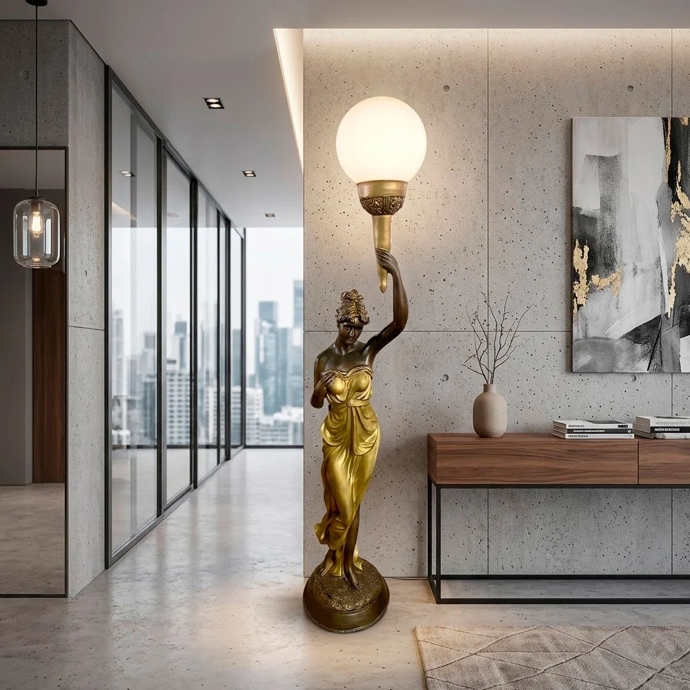 Luminária de Chão Black Amour 189cm em ambiente decorado