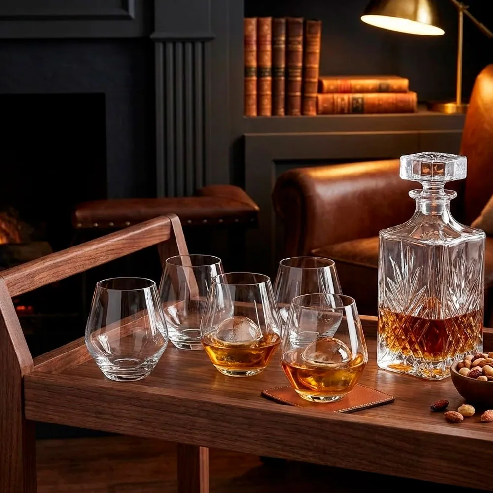 Jogo 6 Copos de Cristal Whisky Nobre 500 ml em ambiente decorado