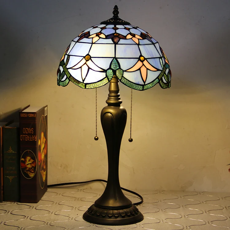 Abajur Tiffany Barroco Azul 58cm