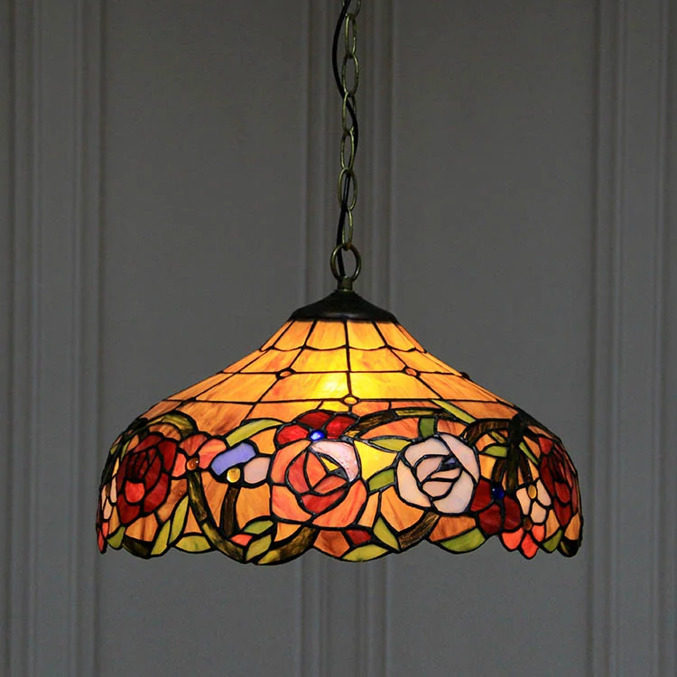Pendente Tiffany Rosa Imperial 80cm