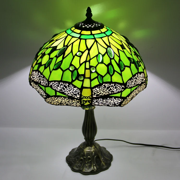 Abajur Tiffany Libélula Verde 46cm