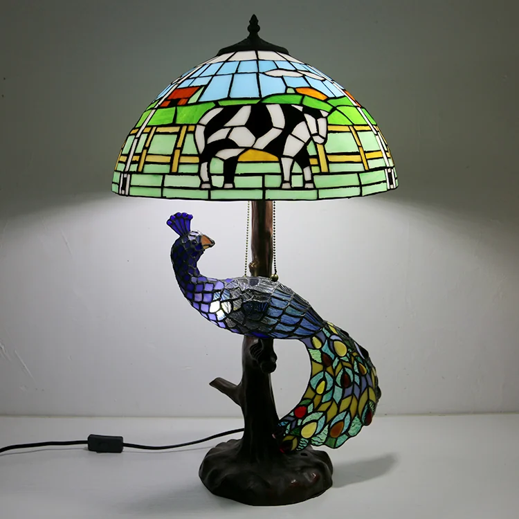 Abajur Tiffany Pavão Imperial 70cm