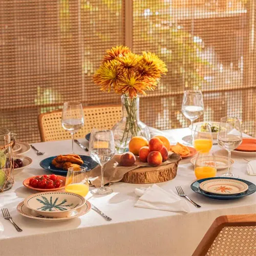 Aparelho de Jantar Brisa do Caribe 30 Peças em ambiente decorado