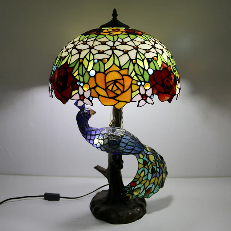 Abajur Tiffany Rosa Antiga 70cm