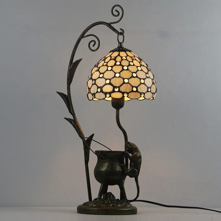 Abajur Tiffany Contas Albas 60cm
