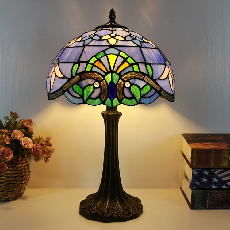 Abajur Tiffany Barroco Azul 46cm