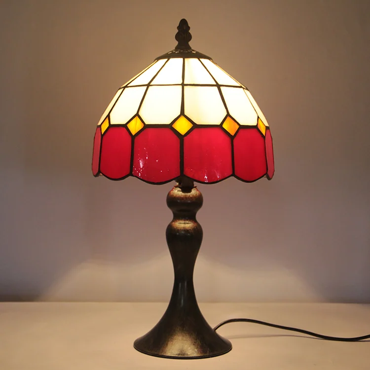 Abajur Tiffany Rubi Quadriculado 38cm