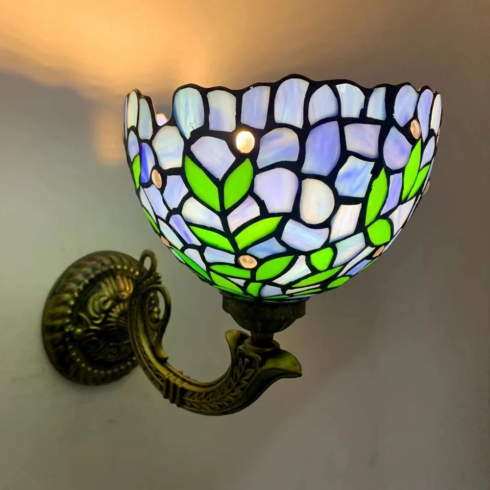 Arandela Tiffany Brilho Celeste 20cm